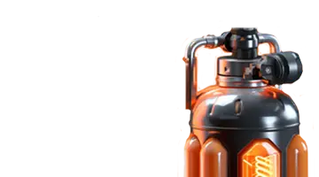 Изображение футуристической канистры с топливом, символизирующее энергию и усиление приветственного бонуса в Интернет-казино Unlim.